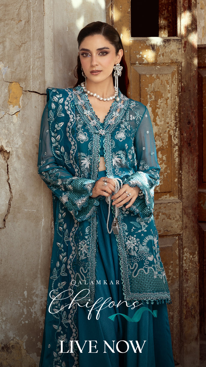 QALAMKAR CHIFFONS Unstitched