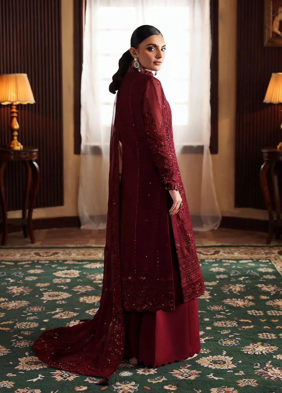 GULAAL EVAYNA EMBROIDERED CHIFFON VEZEEN  D-27