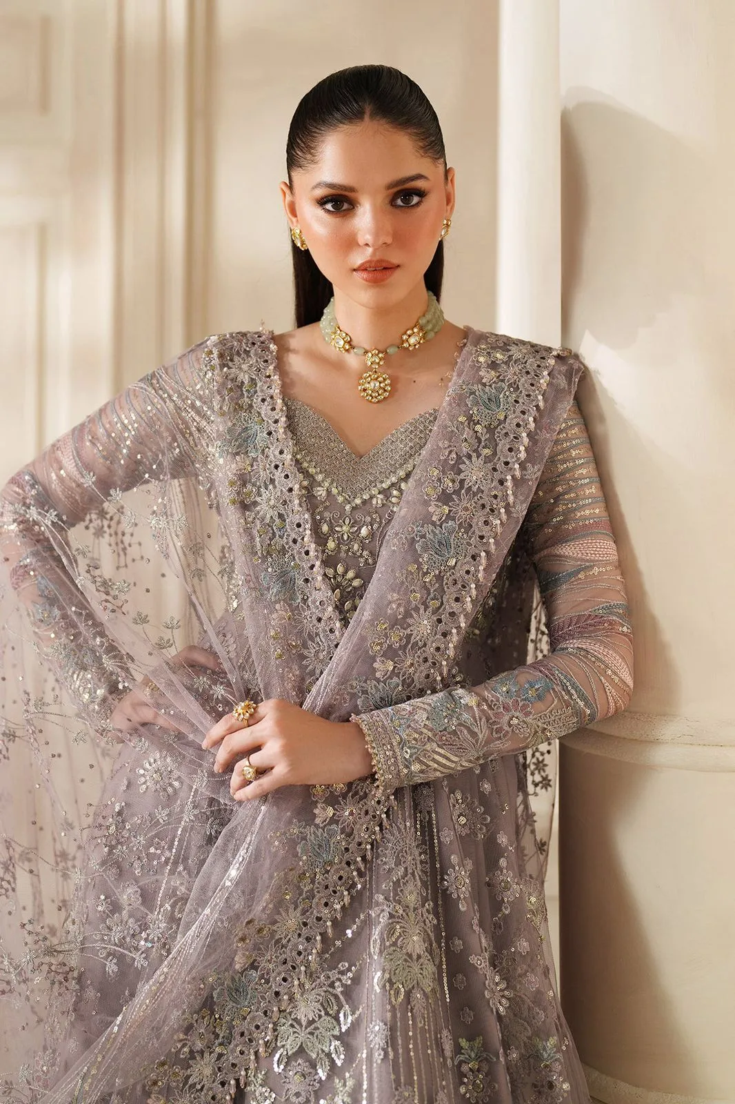 BAROQUE STITCHED EMBROIDERED NET CH14-04