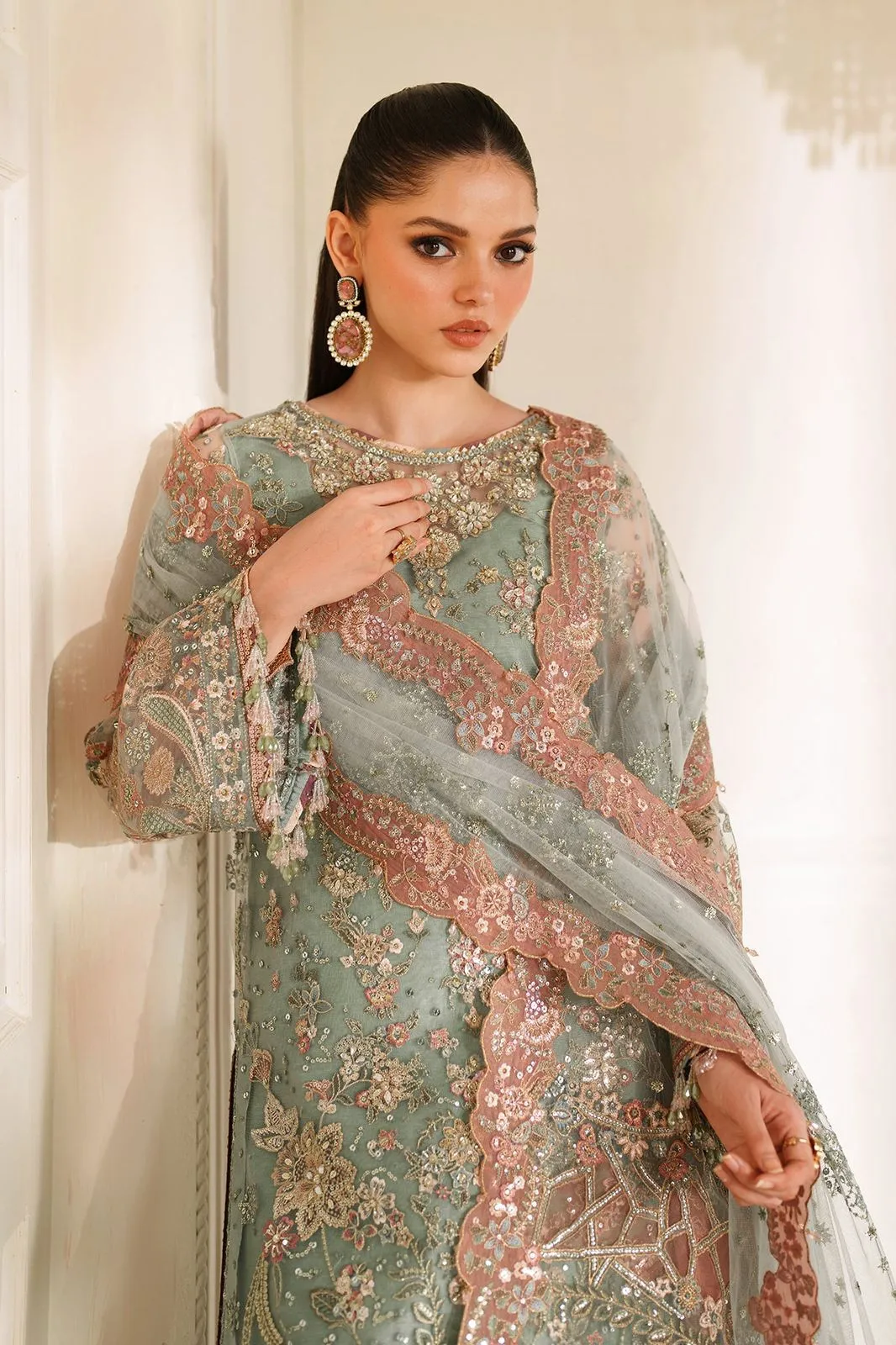 BAROQUE STITCHED EMBROIDERED NET CH14-06
