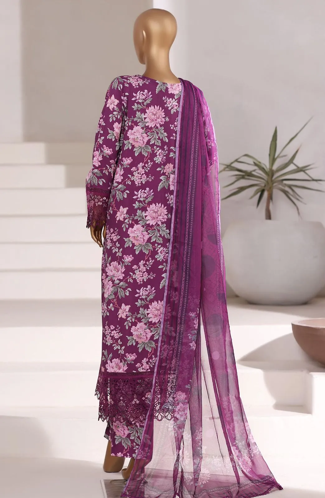 SADABAHAR 3PCS  Design-02 - SBD25VSC - Purple